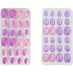 Kunstnagels - Set Korte Vierkante Nagels - Meerdere Patronen - Voor Kinderen