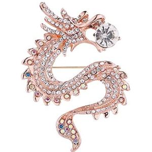 Mannen Retro Stijl Dragon Broche Corsage Party Badge Sieraden Goud+Wit, as described, Kunststof, als beschrijving