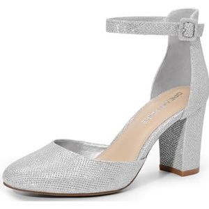 DREAM PAIRS - Pumps - Zilver-glitter - Dikke Hakken - Ronde Teen