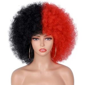 Kort Haar Afro Verwarde Krullende Pruiken Met Pony Voor Zwarte Vrouwen Synthetische Pruik Afrikaanse Natuurlijke Blonde Cosplay Lijmloos