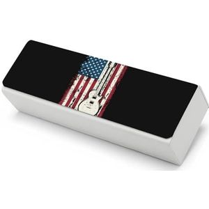 USA Vlag Gitaar Gedrukt Brillen Case Hard Shell Bril Bescherming Clamshell Case Unisex Draagbare Brildoos