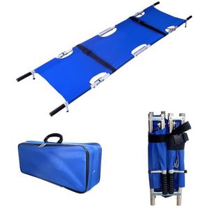 PA-DABAOO Opvouwbare Brancard Flexibele Vouwtransport Brancard, Draagbare Transporteenheid Brancard, Aluminium Legering Draagbare Brancard Met Draagtas,Blauw