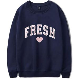 IZGVLELIHN Fresh Love Sweatshirt Mannen Dames Mode Trainingspak Jongens Meisjes Trend Lange Mouw Dunne Truien XXS-4XL, Blauw, XL