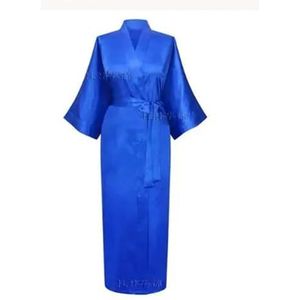 LHSJYG Dames gewaden dames satijn lange bruiloft bruid bruidsmeisje gewaad badjas badjas grote maat sexy badjas (koningsblauw, 4XL)