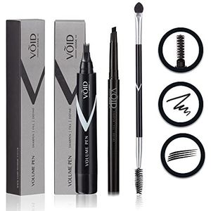 VOID Homme baardvulpen en baardpotloodset met borstel, waterdichte baardvuller, veegvaste baardpen, bedekkende patches onmiddellijk voor natuurlijke volheid van de baard (grijs)