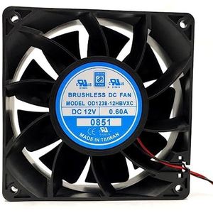 LMNCBVYA ORION FANS OD1238-12HBVXC 120mm 12V High Air Volume Cooling Fan - 0.60A 2-Wire Design for Optimal Performance