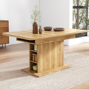 BXEYXE Uittrekbare eettafel, L110/130*W70*H75, koffie-vrijetijdstafel, ruimtebesparende multifunctionele eettafel, naturel