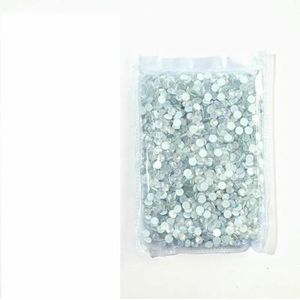 Alle maten glas Noctilucent fluorescentie kristal neon niet-hotfix strass steentjes flatback strass stof kleding nagelkunst decoraties-wit AB-ss6 1440 stuks
