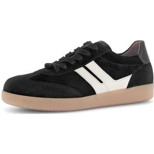 Gabor - Plateausneakers - Zwart/offwhite - Vrijetijdsschoen - Veterschoen met Gepolsterde Schacht