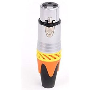 XLR Pin XLR Microfoon MIC Plug Mannelijke Jack Adapter Vrouwelijk 6 Kleuren beschikbaar Kabellassen 10 stuks (Kleur: D1037F-Oranje)