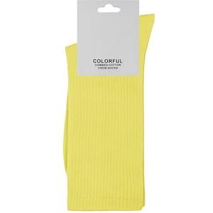 ZSUN Uniseks sokken heren en dames meerkleurig sokken van gekamd katoen maat 38-42 code 15558, Citroen, 38-42