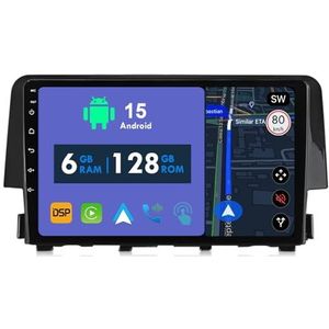 RoverOne Autoradio GPS voor Honda Civic 10 2015-2020 Carplay Android Auto Stereo Hoofdeenheid Bluetooth WiFi Radio Speler Sat Navigatie