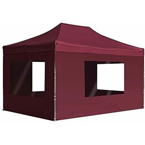 Tidyard Professionele tuinpaviljoen, partytent, feesttent, paviljoen, feesttent, tuintent, tuinpaviljoen, tent, opvouwbaar, met wanden, aluminium, 4,5 x 3 m, wijnrood