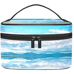 Make-up Organizer Bag, Reizen Make-up Tas Organizer Case Draagbare Cosmetische Tas voor Vrouwen en Meisjes Toiletartikelen Horizon Scene, Meerkleurig, 22.5x15x13.8cm/8.9x5.9x5.4in