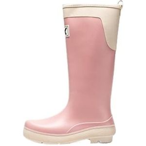 Regenlaarzen Tuinschoenen Dames Hoge Regenlaarzen Outdoor Waterlaarzen Antislip Waterdichte Rubberen Schoenen Werk Regenlaarzen(Pink,40)