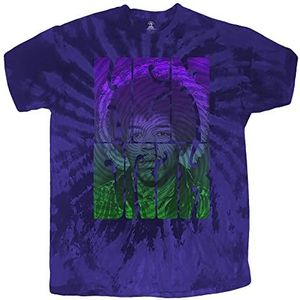 Jimi Hendrix T Shirt Swirly Text Logo nieuw Officieel Dip-Dye Blauw Unisex