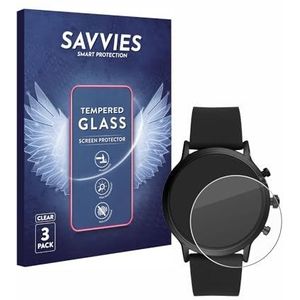 Savvies Tempered Glass Screen Protector voor Fossil The Carlyle HR (5.Gen) (3 Stuks) - 9H Gehard Glas Scherm Beschermer