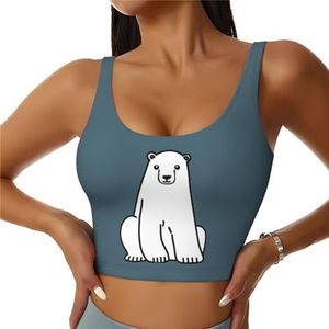 Polar Bear Print Comfortabel Vrouwen Sport Vest Yoga Workout Vest voor Vrouwen Lichtgewicht Zomer, Zwart, S