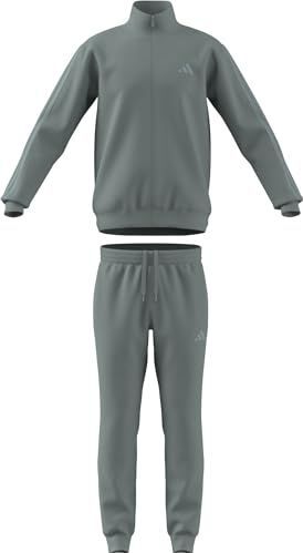 adidas Hombre SPORTSWEAR BASIC 3 STRIPES FLEECE TRACKSUIT, Wonder Sage, XL