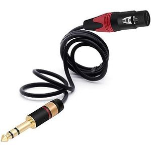 MICHENGS Jack 6,35 mm/6,5 mm 1/4 stereo 3-pins mannelijk naar XLR vrouwelijke kabel stekker gebalanceerde audiokabel voor microfoon AMP kabel 1 stuk (kleur: blauw rood, maat: 2 m)