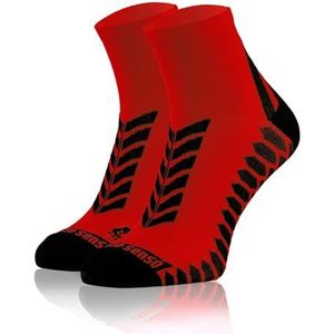 sesto senso Sportsokken voor dames en heren, 1 paar kleurrijke sportsokken, hardloopsokken, rood, 43/47 EU