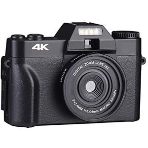 Videocamera, 48MP digitale camera 4K UHD Vlog-camcorder 3.0"" 180° Flip Screen Selfile Digitale Webcam for Groothoek Macro Lens(Only camera)