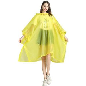 szutfidy Lange Duurzame Regenjas Glad Oppervlak Regenjas Eva Transparante Hooded Regenjas Volwassen Unisex Mid-Lengte Poncho, Geel, one size