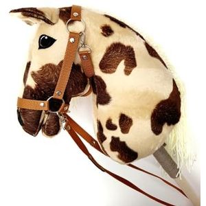 Hobby Horse groot A3 (paard op stang) met hoofdstel zoals afgebeeld (spotted)