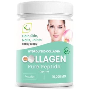 Collageenpeptidepoedersupplement, gewrichtsondersteunende middelen, botten, huid, spieren, haar, nagelgroei, keto, paleovriendelijk, gluten, zuivelvrij, gewichtsverlies, 300 g poeder