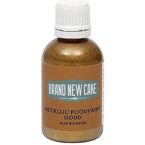 BrandNewCake® Metallic Food Paint met Kwastje 60gr - Goud - Kleurstof - Eetbare Voedingskleurstof