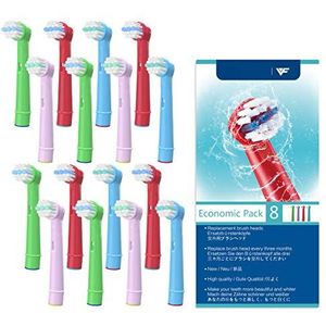 YanBan Elektrische tandenborstelkop, compatibel met Oral B Cross Floss Vitality 3D, kindertandenborstels, reservekoppen, met verpakking (16 stuks)