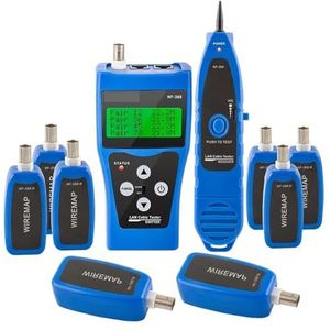 Netwerkkabeltester, Multifunctionele netwerk-LAN-telefoonkabeltester, 8 verre testaansluitingen, Hunt 5E, 6E-draadzoeker, meet de kabellengte