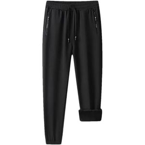 Dvbfufv Mannen Outdoor Broek Mannen Dikke Fleece Plus Size Trackpants Man Winter Warme Broek, Zwart 2, L