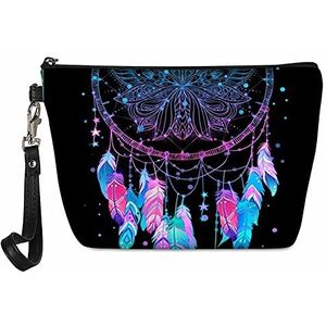 NETILGEN Vrouwen make-up tas rits draagbare cosmetische zakken,Waterdichte Pouch Organizer toiletartikelen reizen, Droomvanger, Eén maat, Schoonheidskoffer