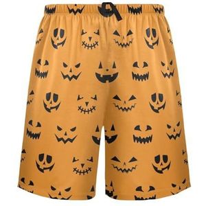 LI ZHI XIN Herenpyjamabroek, korte pyjamabroek, zomer casual shorts, elastische tailleband met trekkoord, rechte losse pasvorm met 2 zakken, S-XXL Halloween cartoonpatroon, Meerkleurig, XL