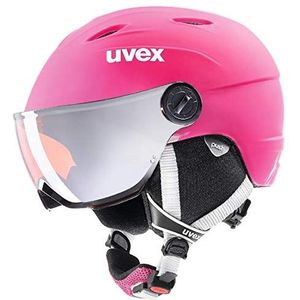 uvex junior visor pro - skihelm voor kinderen - met vizier - individueel passysteem - pink matt - 54-56 cm