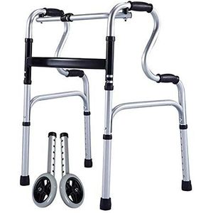 Loophulp Ouderen Walker met wielondersteuning, in hoogte verstelbare revalidatie Walker Mobiliteit Transporthulp, opvouwbare rollator Ideaal voor ouderen