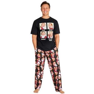 Disney Pyjama voor heren, nachtkleding T-shirt en broek, PJ's Grumpy Loungeset voor mannen en tieners, S-3XL - cadeaus voor hem, Zwart, S