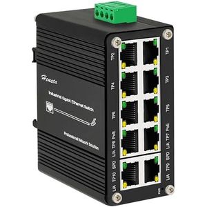 Geharde Industriële Gigabit 10 Havens Ethernet PoE+ Schakelaar, 8-haven 10/100/1000T 802.3at PoE Tot 240 watt PoE Budget 2-haven 10/100/1000T Compacte Ethernet-Schakelaar