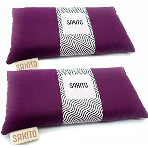 Sakito 2 (uds) Warmtekussen - kersenpitkussen - korrelkussen magnetron - speltkussen magnetron - speltkussen voor magnetron (25 x 12 cm) tarwe- en lavendelzaad (paars), lila