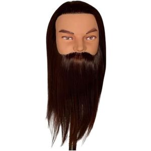 16"" Hittebestendige Vezel Trainingshoofd Mannequin Hoofd for Make-up Haarvlechten Oefen Salonhoofd Kapper Styling Tool(16 inch head)