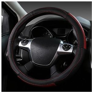 Afdekking Voor Het Stuur Voor Ford Voor Focus 37-38.5 Cm Antislip Auto Stuurhoes Automotive Interieur Accessoires Stuurhoes Auto(Zwart en rood)