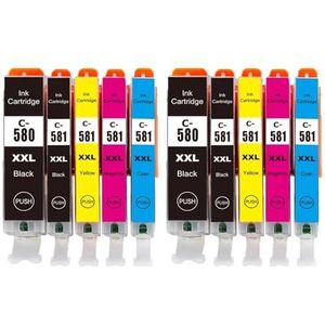 XGdEKA Inktpatroon compatibel met PGI-580 CLI-581XL 580, compatibel met TR7550 TR8550 TS705 TS6350 TS6351 TS8150 TS8251 TS8350 TS8351 (10PK)