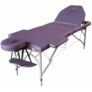 Draagbare opvouwbare schoonheidsmassagebed, tilbaar tatoeage-fysiotherapiebed, moxibustie-begassingsbed met hoofdgat, geschikt for spa-salon(Purple)