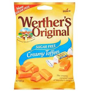 Werther's Originele suikervrije toffee, 80 g (verpakking van 1)
