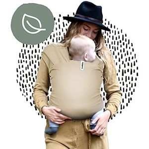 Cuddie Baby Draagdoek - Premium Organic Baby Draagdoek gemaakt van Bio Katoen - Draagdoek voor Newborns tot 15 kg - Baby Wrap en Reis Carrier - Unisex - (Sand)