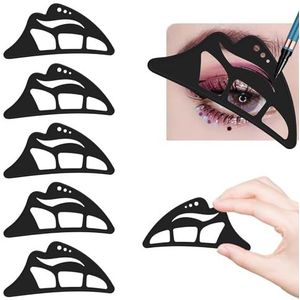 Eyetour Oogschaduw Tool Uw Glam Bestie, Nieuwe 5 in 1 Oogschaduw Stencils Tool, 2.0 Assistent Aid Guide, Professionele & Quick Eye Make-up Tool voor Vrouwen Beginners (Zwart 2 STKS) (Zwart 6 STKS)