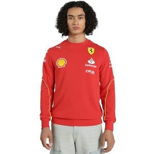 Ferrari - Crew Neck Trui - Rood - Katoen/Polyester - Officieel PUMA Ferrari 2024-teamproduct