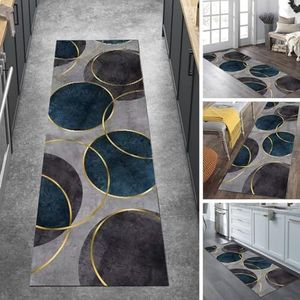 Modern grijs blauw hal loper tapijt antislip wasbaar vloerkleed, binnengang hal keuken entree loper tapijt 60cm/70cm/80cm/100cm breed (Size : 70×250cm)
