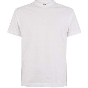 Logostar Basic Bigsize T-shirt voor heren, oversized shirt 3XL - 15XL, katoenen T-shirt met V-hals, wit, 4XL